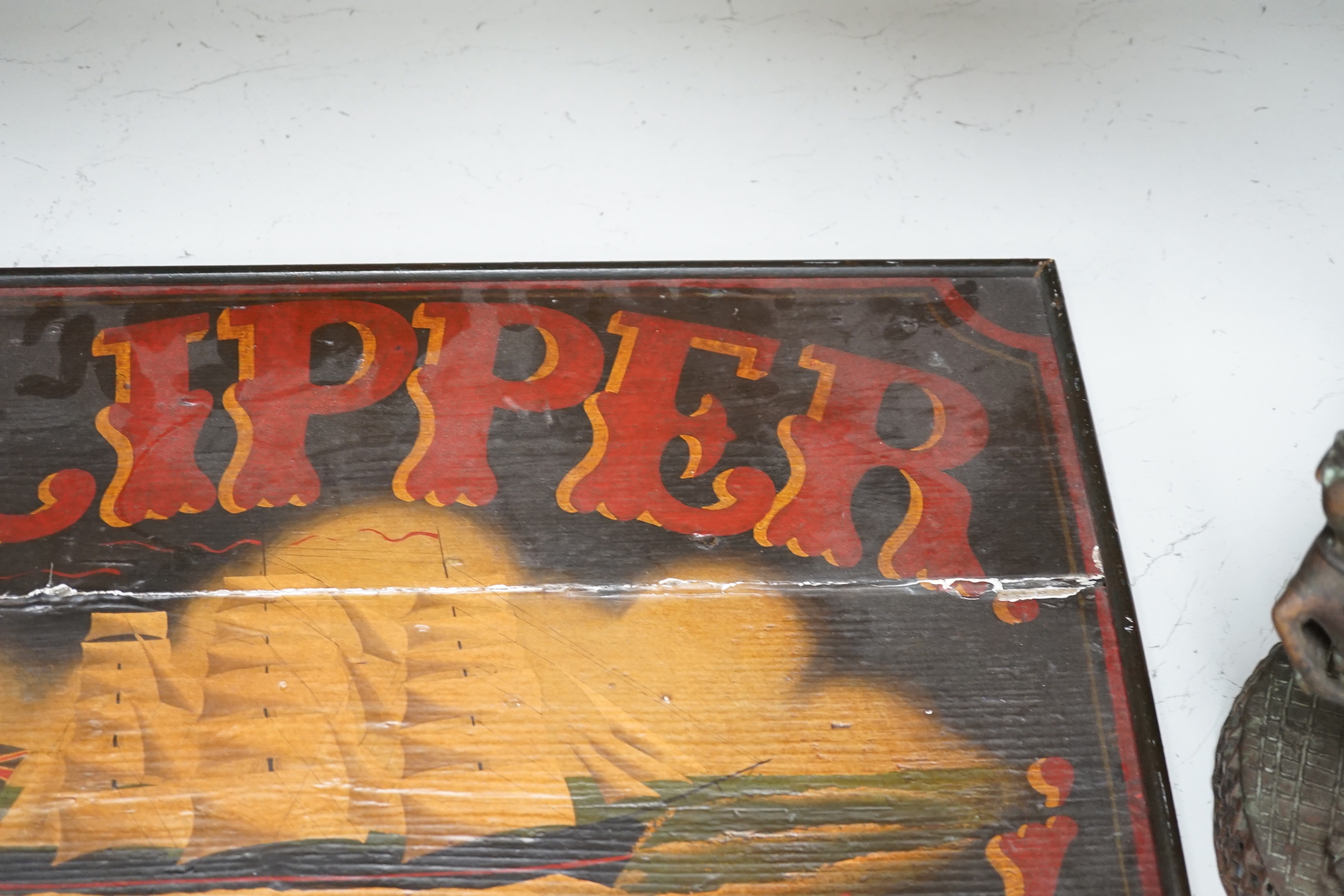 A painted wood sign 'Clipper Glory', 50x62cm